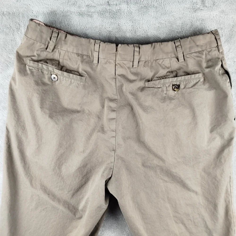 Loro‎ Piana Men's Pants Pocketed 100% Cotton Brown Trousers Italy Size 54 US